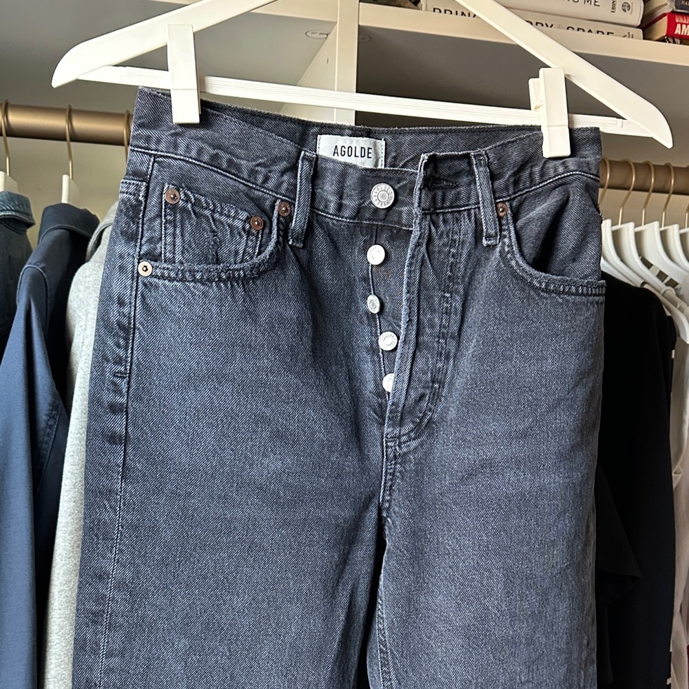 Agolde Women's Dark Gray High Rise Jeans
